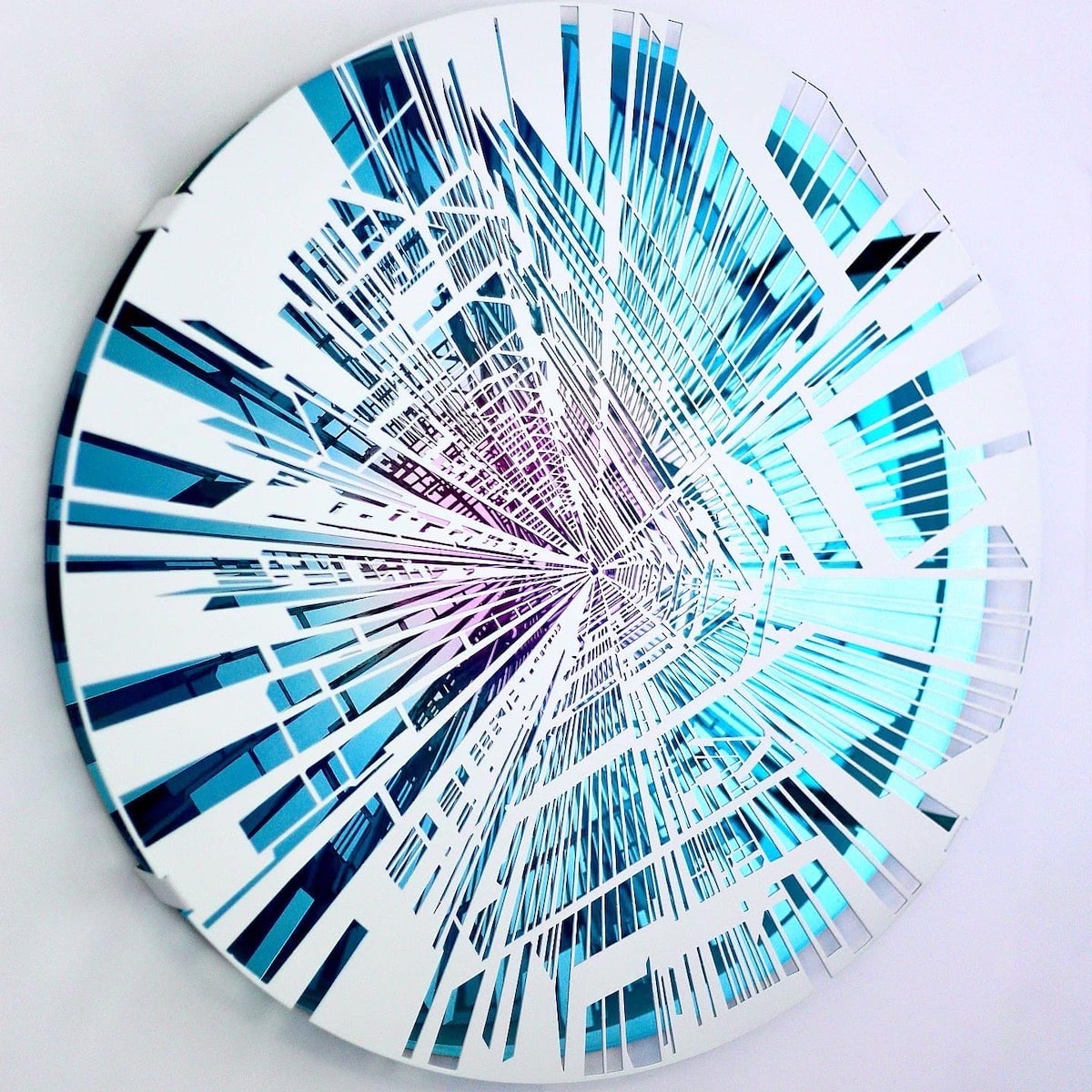Laser-cut artwork captures the energy of cities